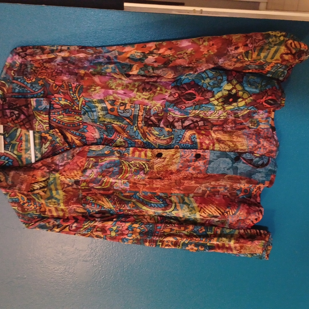 Chico's Button Down Blouse Medium - image 1